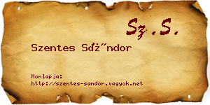 Szentes Sándor névjegykártya