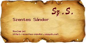 Szentes Sándor névjegykártya